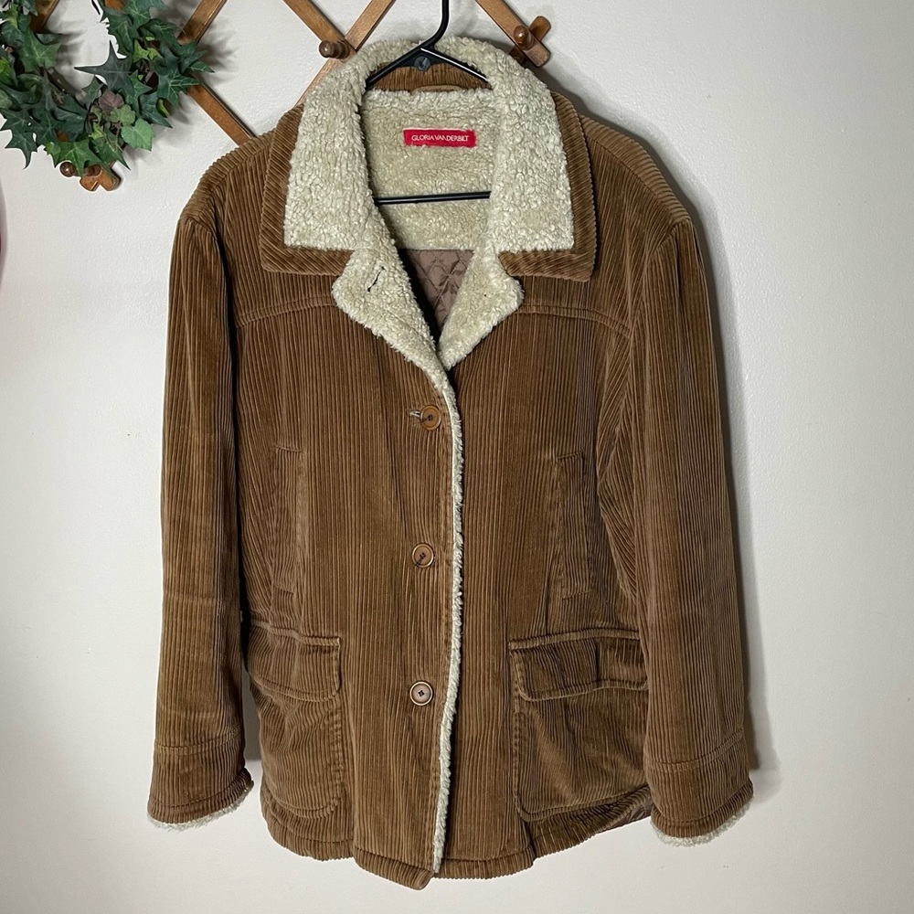 Vintage Gloria Vanderbilt corduroy Sherpa jacket